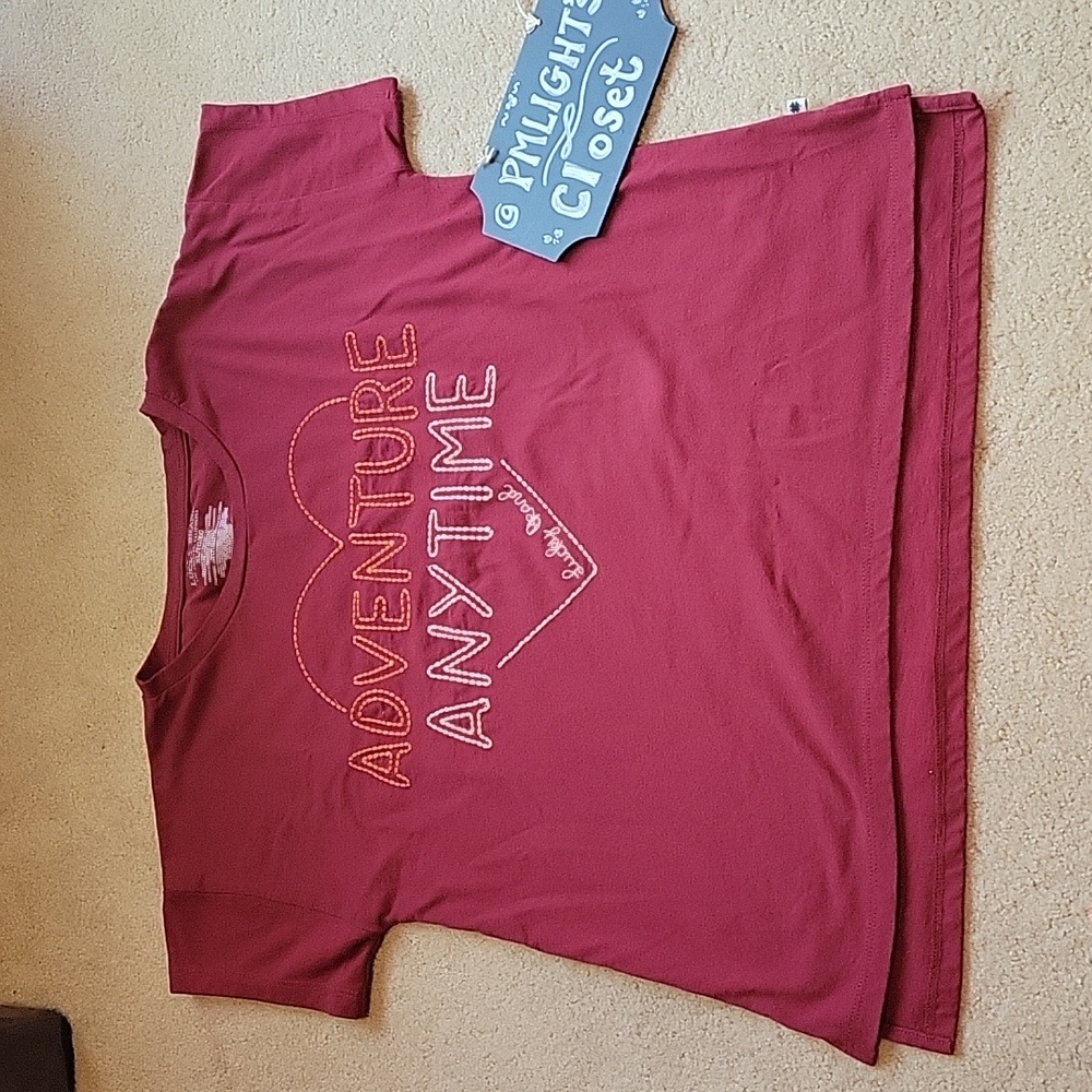 Lucky Brand Adventure Anytime Junior XL T-Shirt Short Sleeve Dark Red